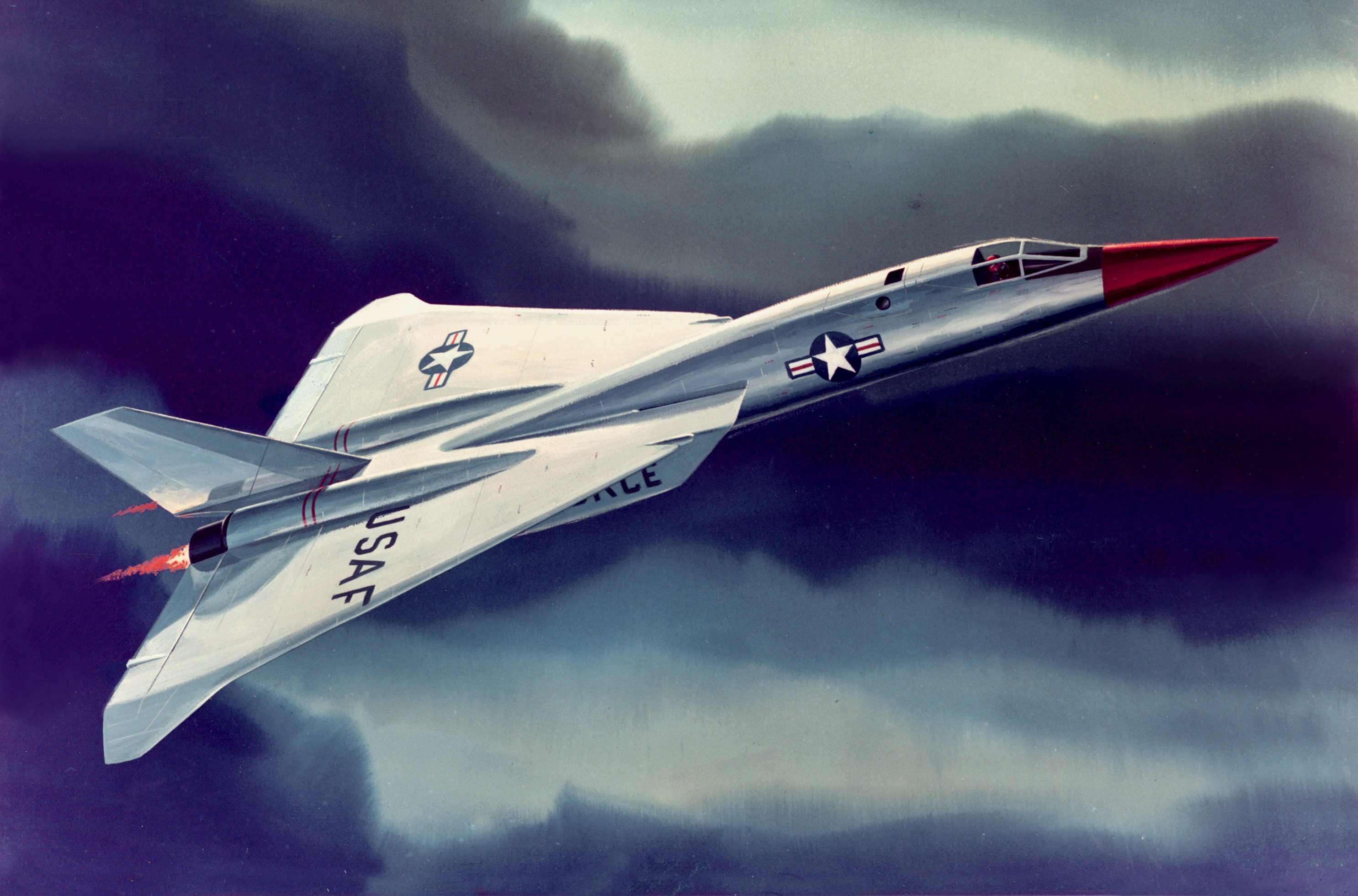 The North American F-108A Rapier would be powered by two General Electric J93 engines similar to those used in the XB-70 bomber. (National Archives, St. Louis)