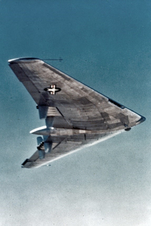 The YB-49 medium bomber prototype in flight