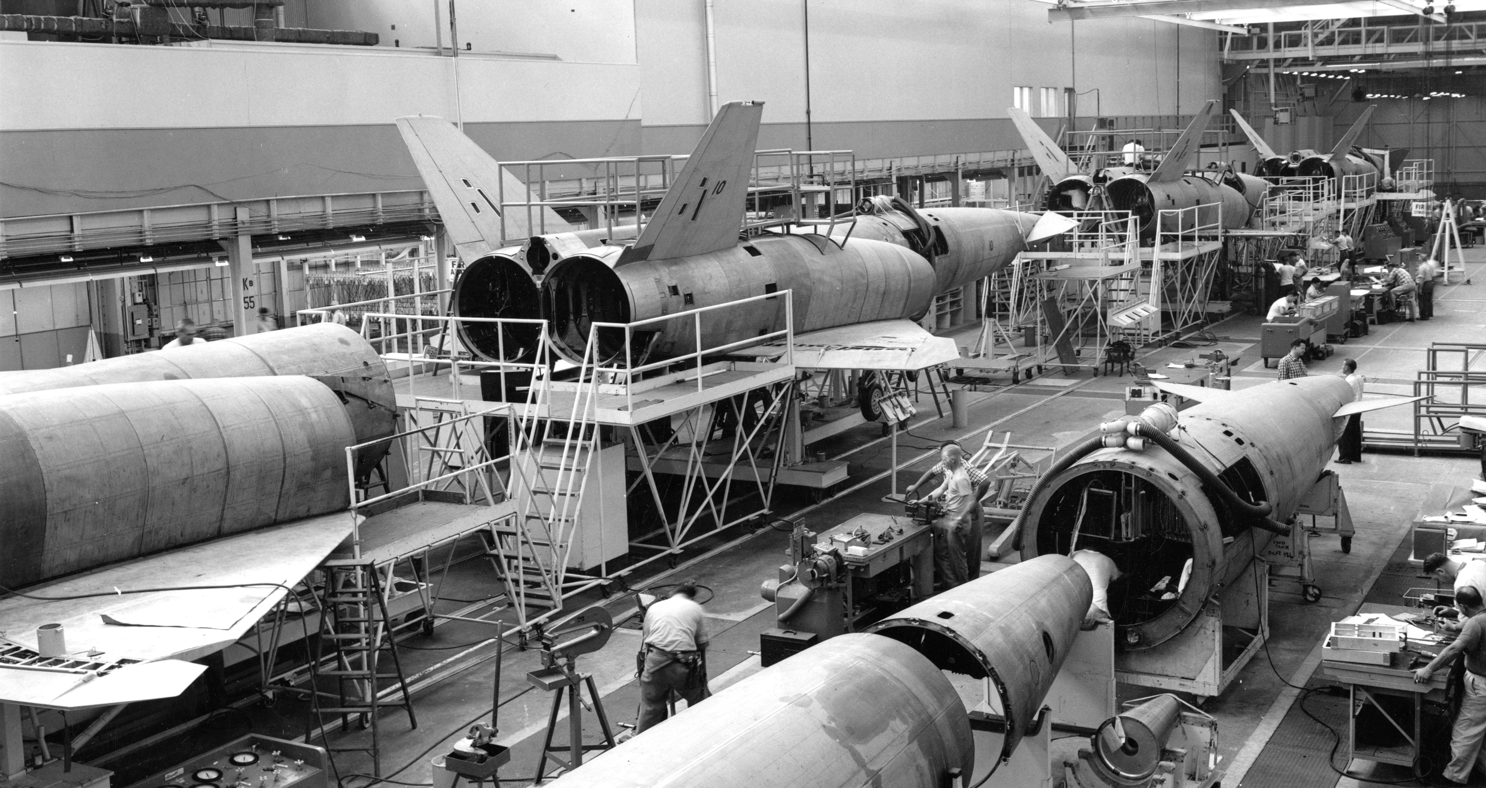 North American Aviation assembled all of the XSM-64 Navaho missiles and boosters at their facility in Downey, California.