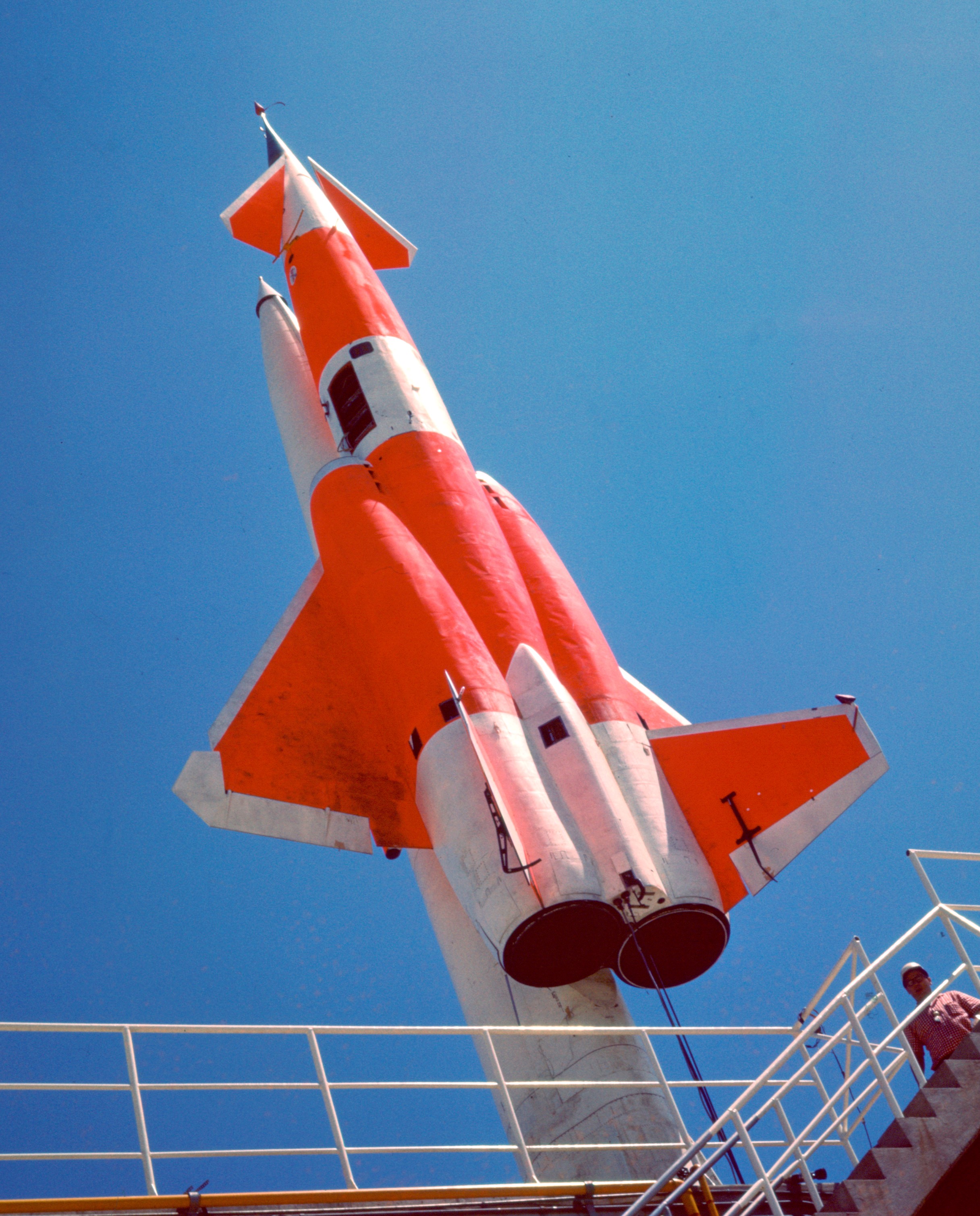  Many of the Navaho missiles launched from the Air Force Missile Test Center were painted in bright color schemes to facilitate in long-range tracking.